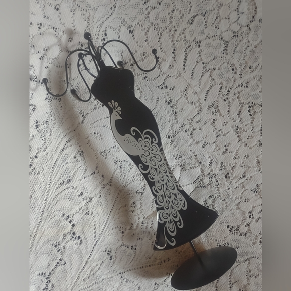 15" Mirror with Peacock Jewelry Stand - Picture 1 of 7